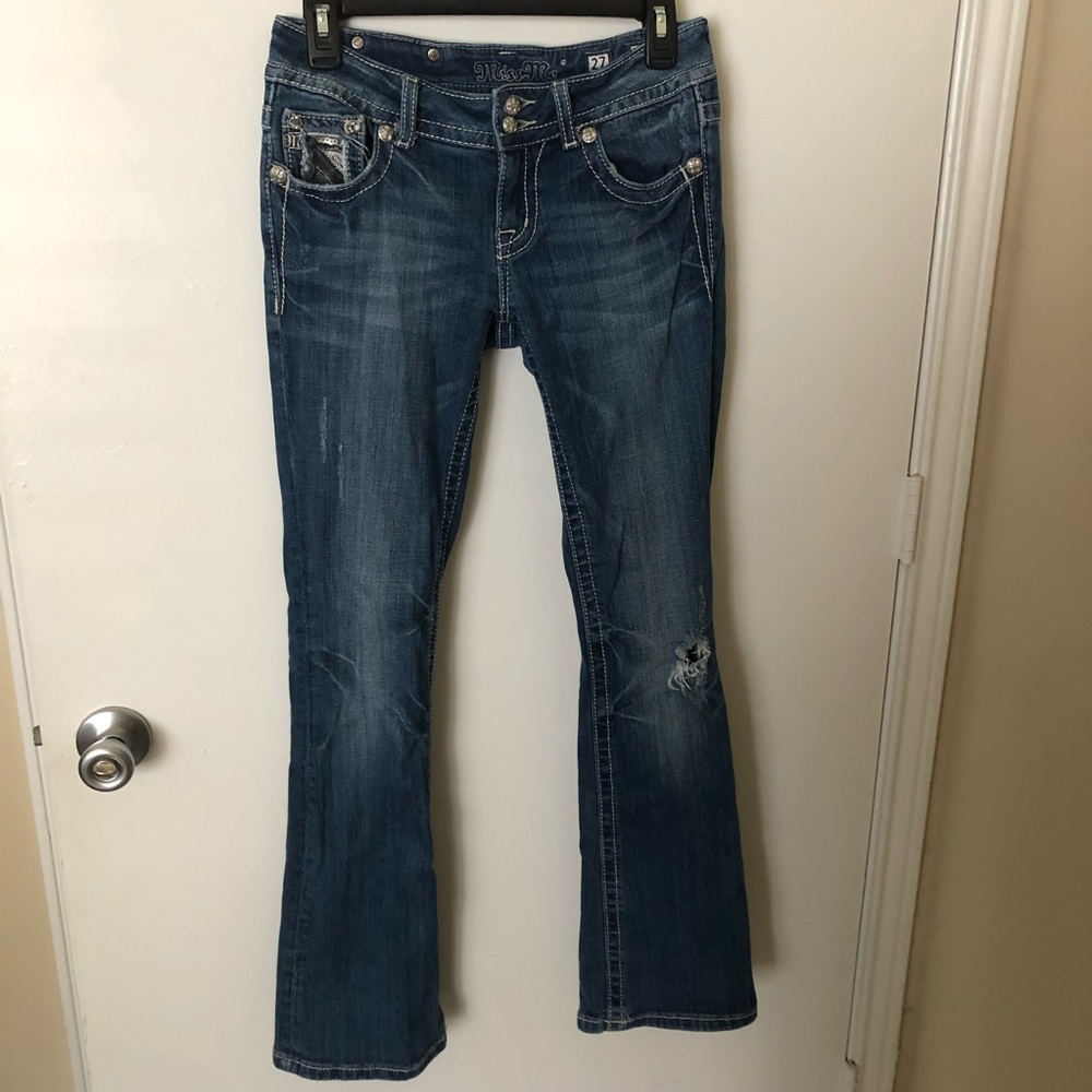 Miss Me Sequin Boot Cut Flare Jeans Size 27